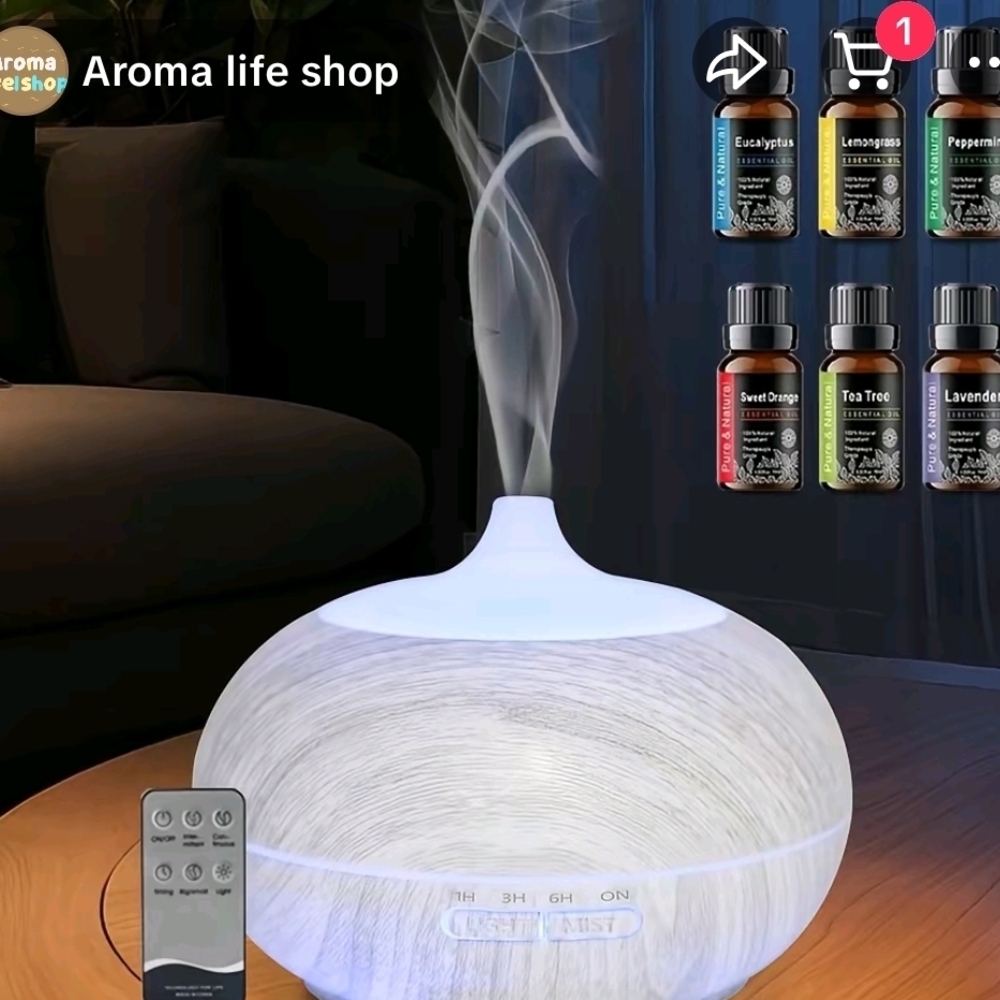 Aromatherapy Diffuser with Remote Control - Silver - Picture 2 of 8